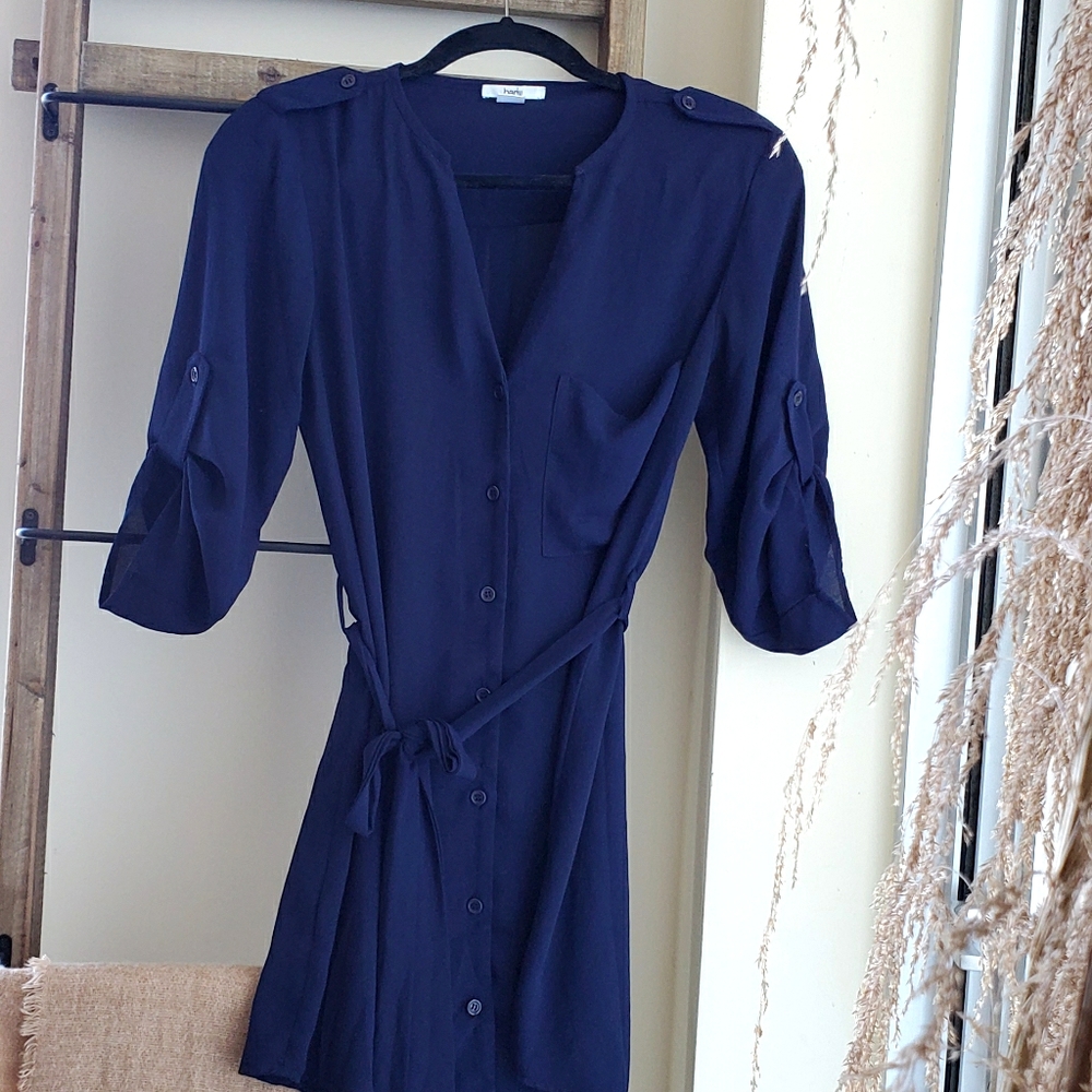 BAR III Dress with Tie Around Waist